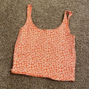 Side medium orange floral crop top from forever 21